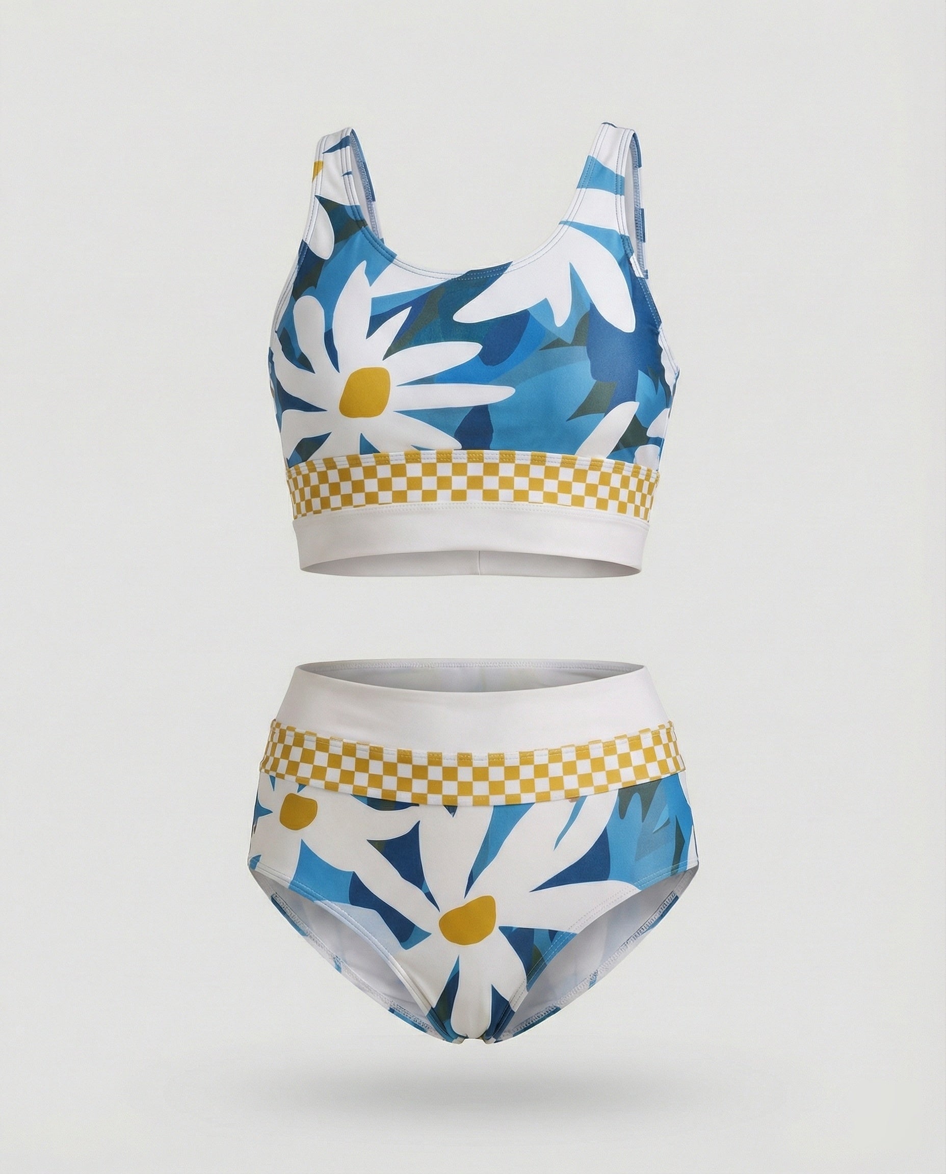 Gestreiftes Reißverschluss-Rücken Schick Bikini Set