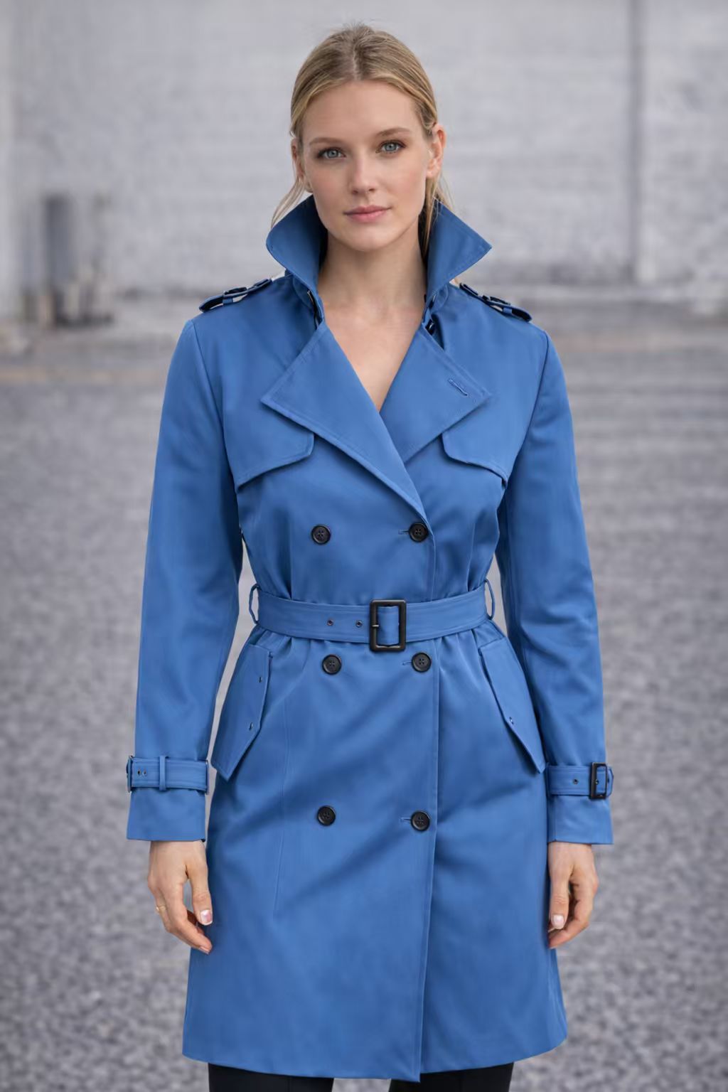 Trenchcoat mit Gürtel und Doppelknopf