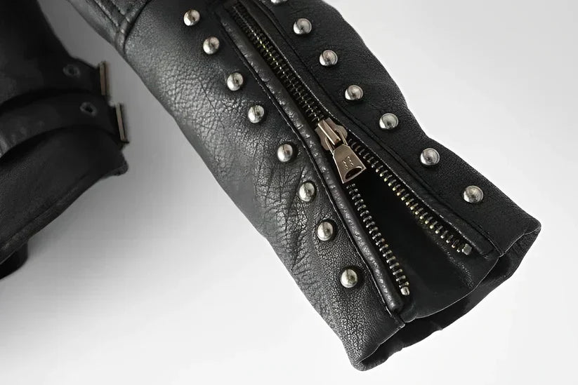 Lederjacke mit Stickerei