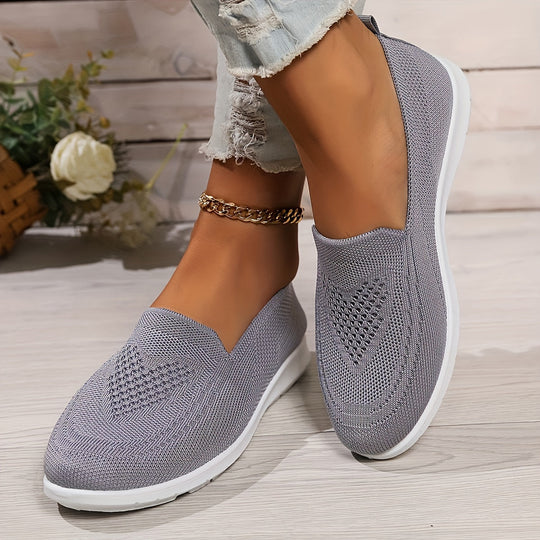 Einfarbige Gestrickte Sneaker Für Damen