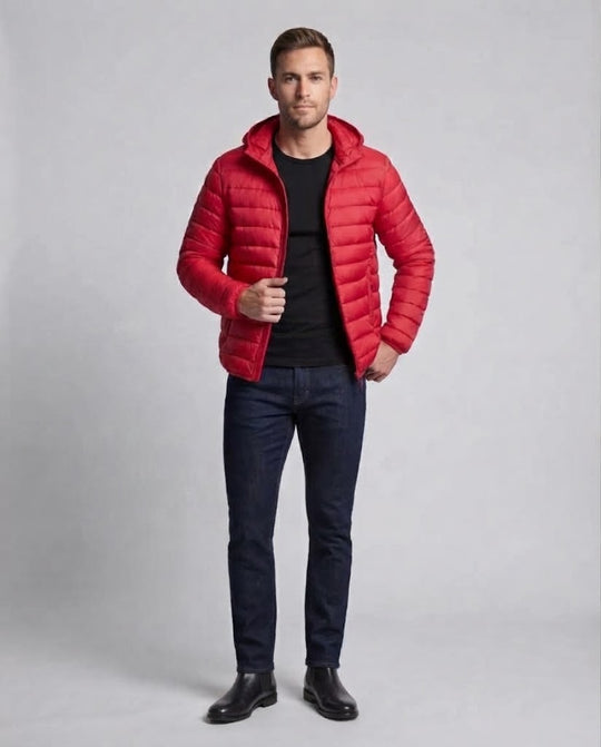 Herren Leichte gesteppte Kapuzenjacke mit Thermoisolierung und windabweisender Mikrofaser Shop Nory