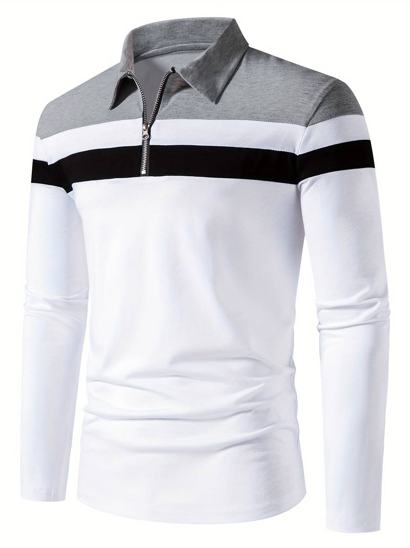 langärmliges poloshirt mit reißverschluss