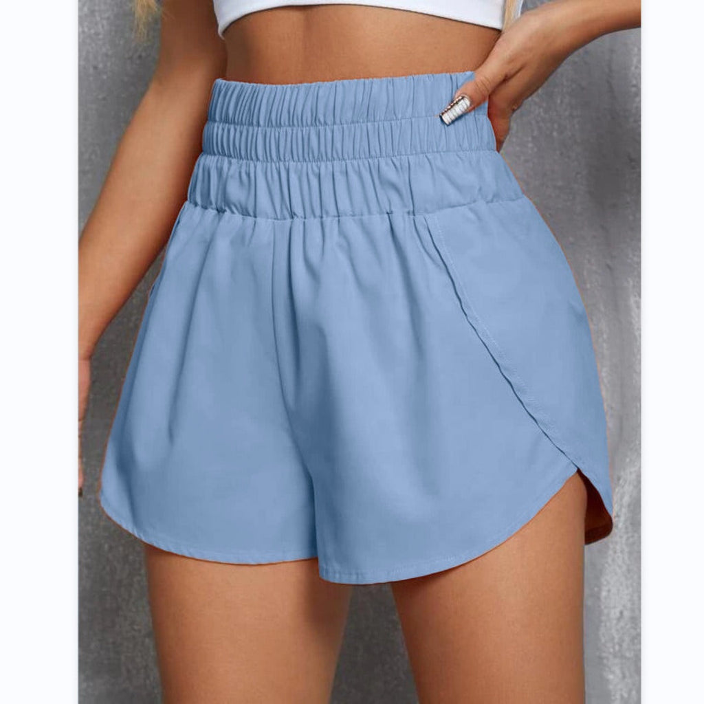 Lockere Sportshorts mit hoher Taille