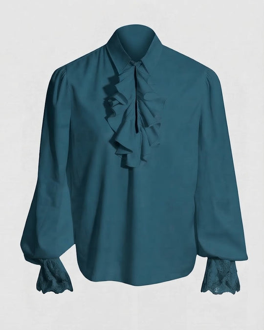Damen Rüschbluse mit elegantem Kragenbereich Shop Nory