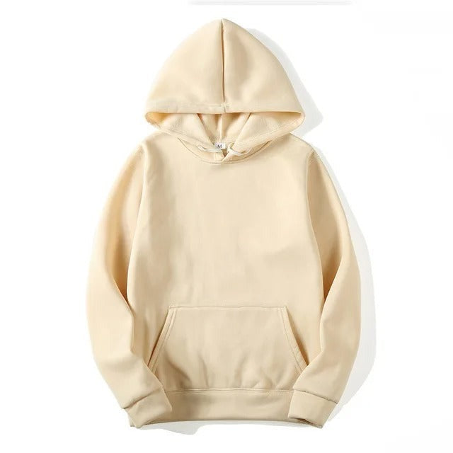 Unifarbener Kapuzenpullover Aus Baumwolle Für Frauen