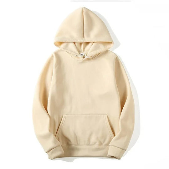 Unifarbener Kapuzenpullover Aus Baumwolle Für Frauen