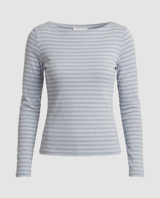 Damen Gestreiftes Langarm‑Bootneck‑Top mit schmaler Passform Shop Nory