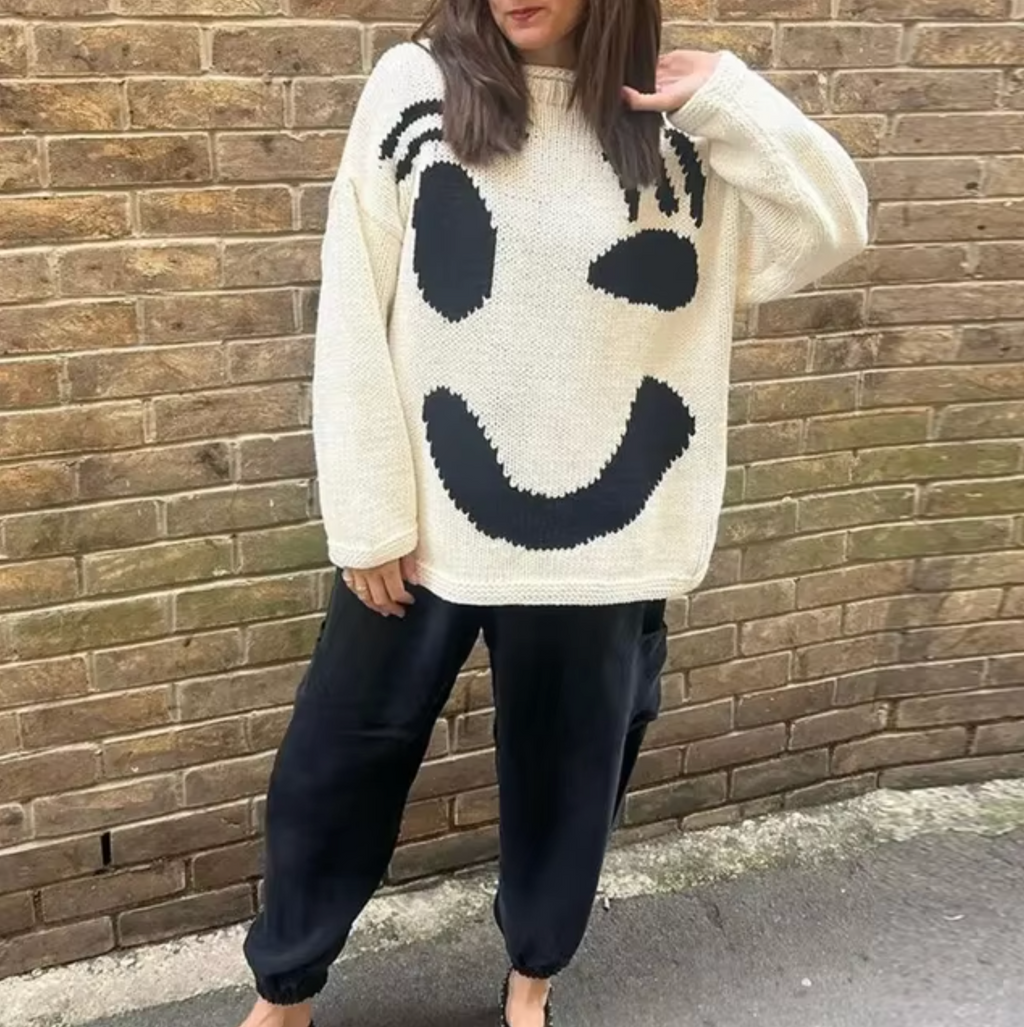 übergroßer Baumwollstrickpullover