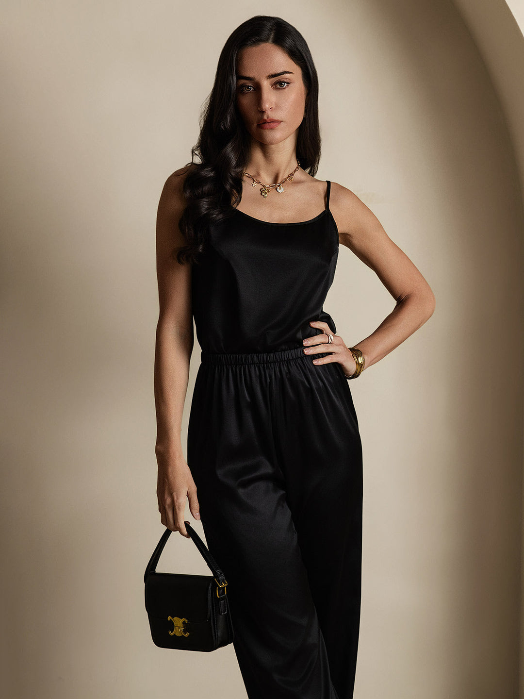 Seide Entspannt Spaghettiträger Camisole Top