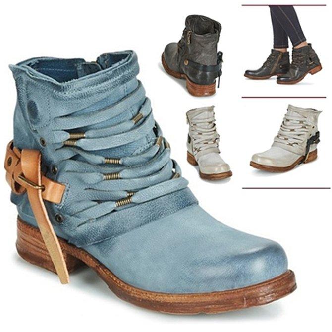 Retro Stiefeletten mit Blockabsatz und Reißverschluss