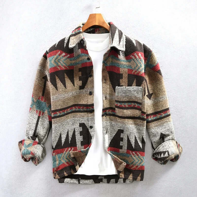 Südwestlicher Aztec-Druck Shirtjacke