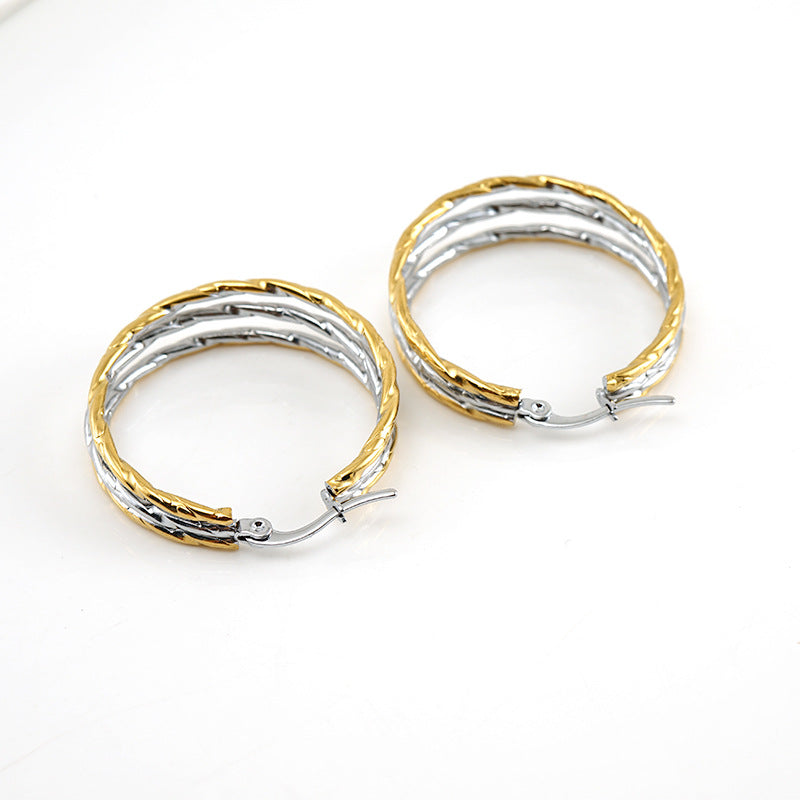 Creolen klein in bicolor - Titanium Stahl | Shop Nory