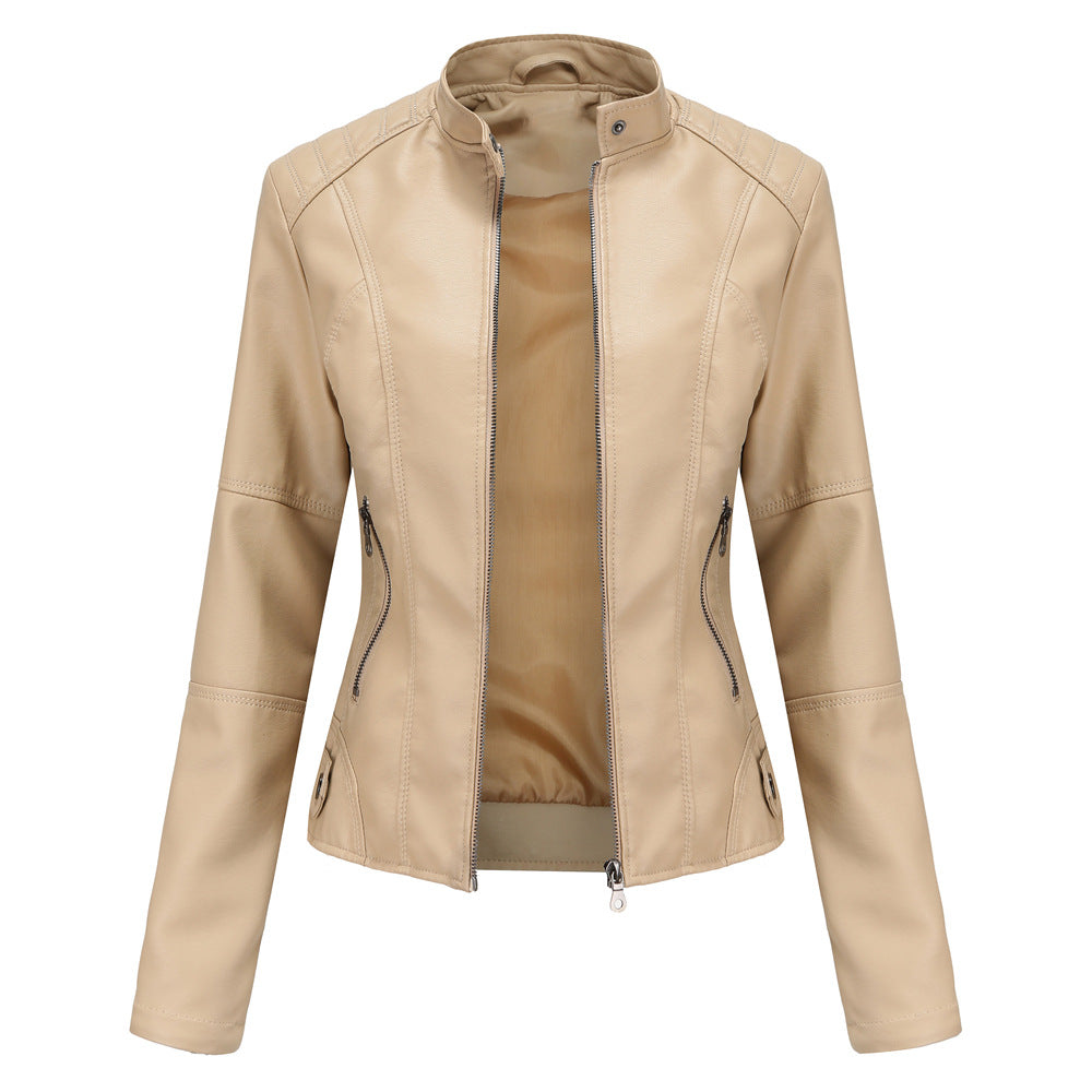 Biker-jacke mit Stehkragen