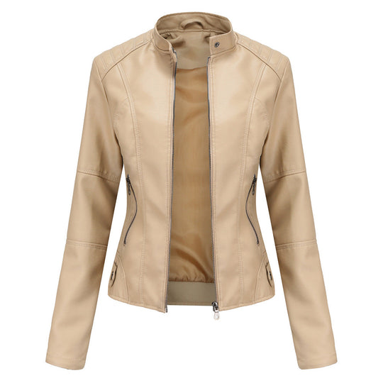 Biker-jacke mit Stehkragen