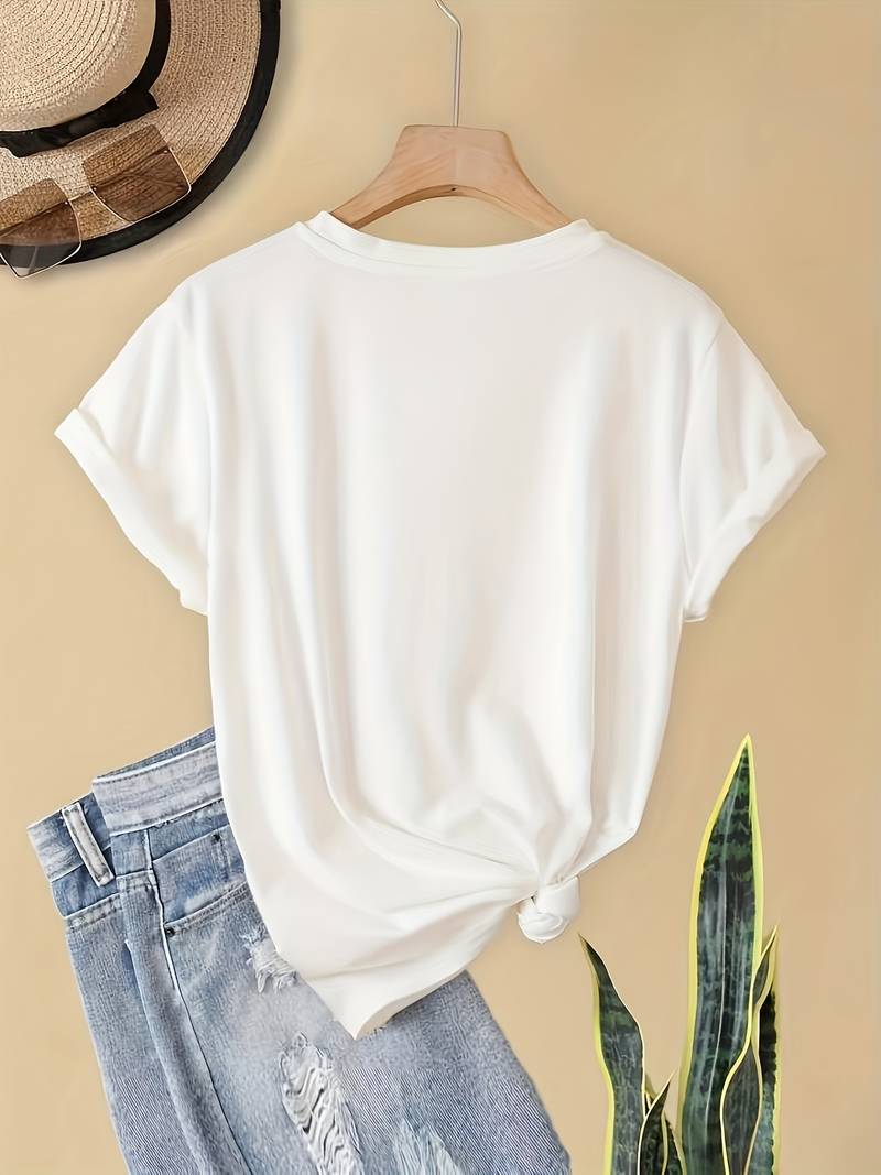 Schlichtes, einfaches Rundhals-T-Shirt