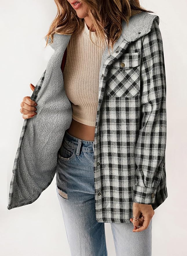 Kariertes Futter Hemdjacke
