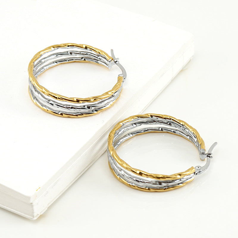 Creolen klein in bicolor - Titanium Stahl | Shop Nory