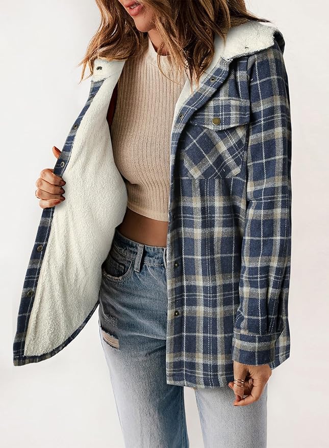 Kariertes Futter Hemdjacke