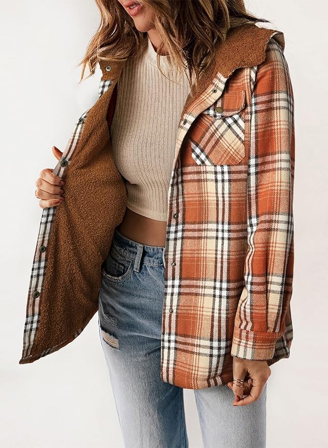 Kariertes Futter Hemdjacke