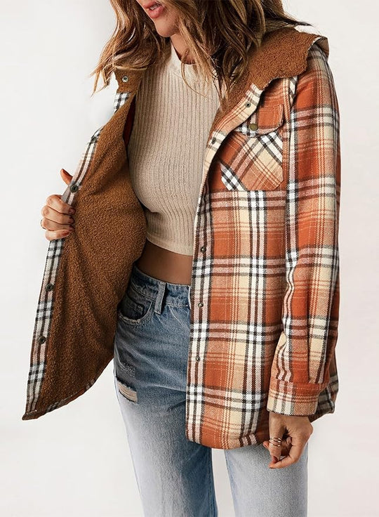 Kariertes Futter Hemdjacke