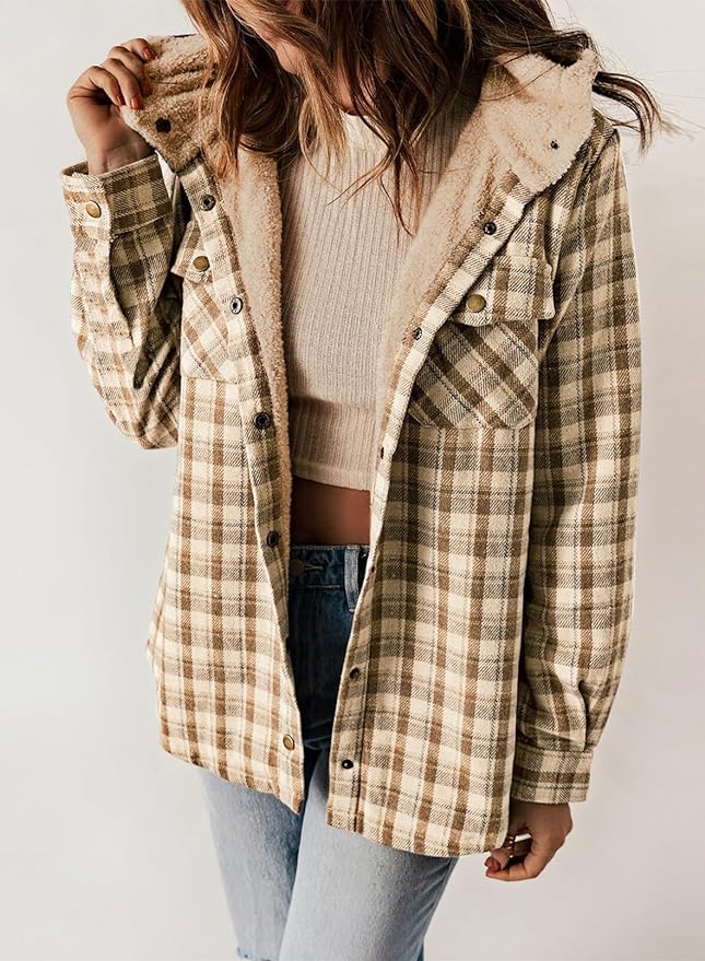 Kariertes Futter Hemdjacke