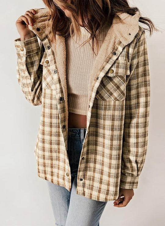 Kariertes Futter Hemdjacke