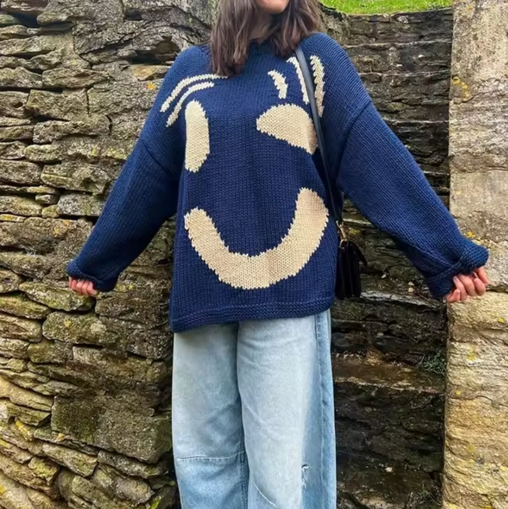 übergroßer Baumwollstrickpullover