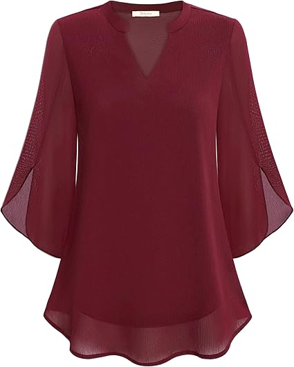 Doppelter Schichten Chiffon-Bluse