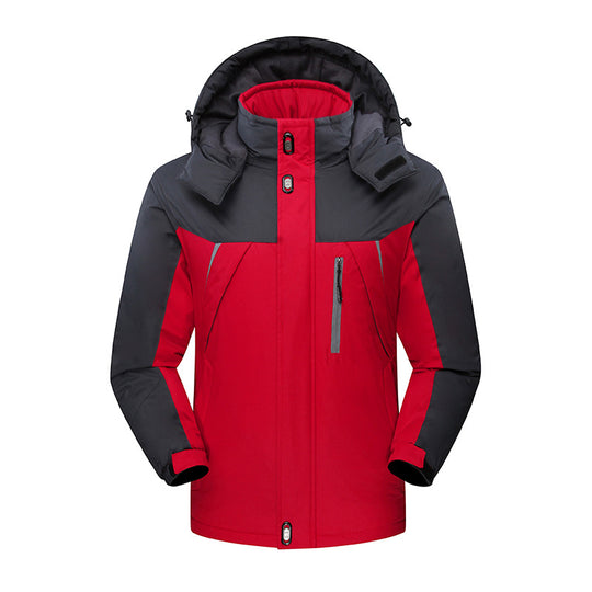 Herren Wasserdichte isolierte Softshell-Skijacke mit abnehmbarer Kapuze und Multifach-Taschen Shop Nory