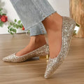 ShopNory | Glitzer Schuhe mit Niedrigem Absatz Komfortabel und Stabil