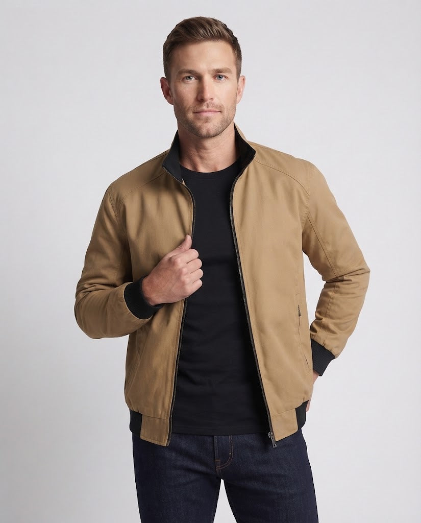 Herren Urbaner Thermo-Bomber mit Stehkragen, elastischen Rippbündchen und verdeckten Reißverschlusstaschen Shop Nory