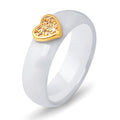 Damen Ring mit herzförmigem Glitzerdesign und elegantem Goldakzent Shop Nory