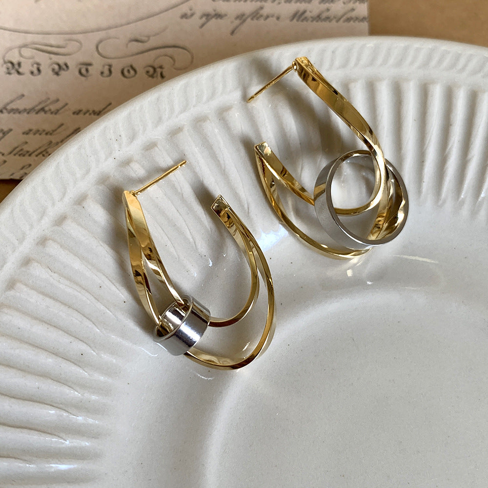 Creolen "Ashley" bicolor - 18k vergoldet | Shop Nory