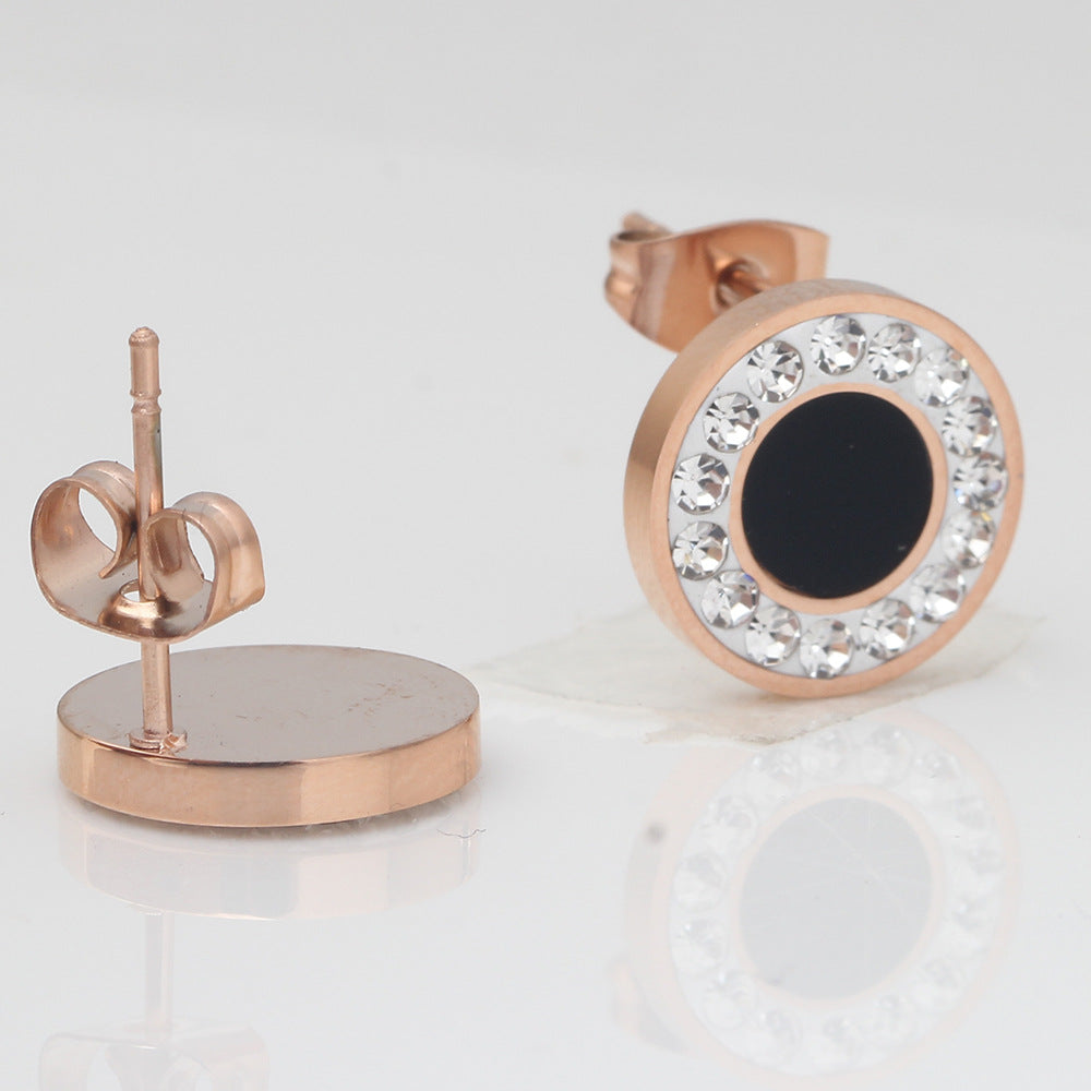 Damen Ohrstecker mit funkelndem Kristallrand Shop Nory