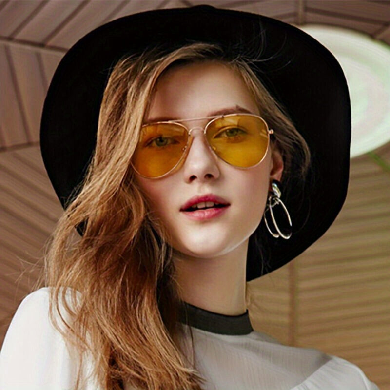 Klassische Aviator-Sonnenbrille mit Goldenem Rahmen für Damen