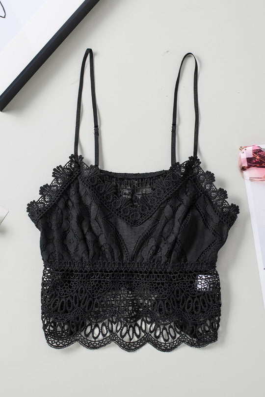 V-Ausschnitt Spitze Cropped Cami