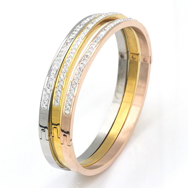 Damen Armband aus hochwertigem Edelstahl mit funkelndem Kristallbesatz Shop Nory