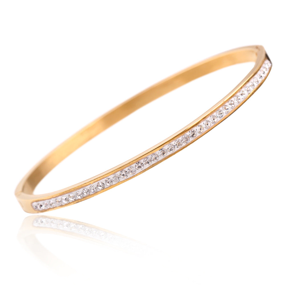 Damen Armband aus hochwertigem Edelstahl mit funkelndem Kristallbesatz Shop Nory
