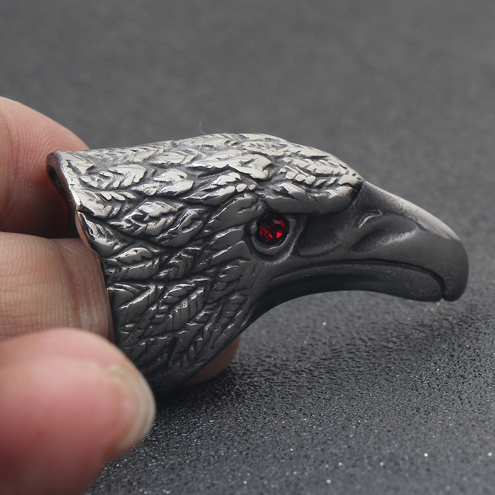 Unisex Ring mit detailliertem Vogelschädel-Design Shop Nory