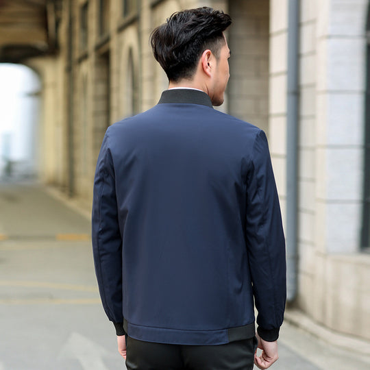 Herren Leichte taillierte Bomberjacke mit Stehkragen und Reißverschluss Shop Nory