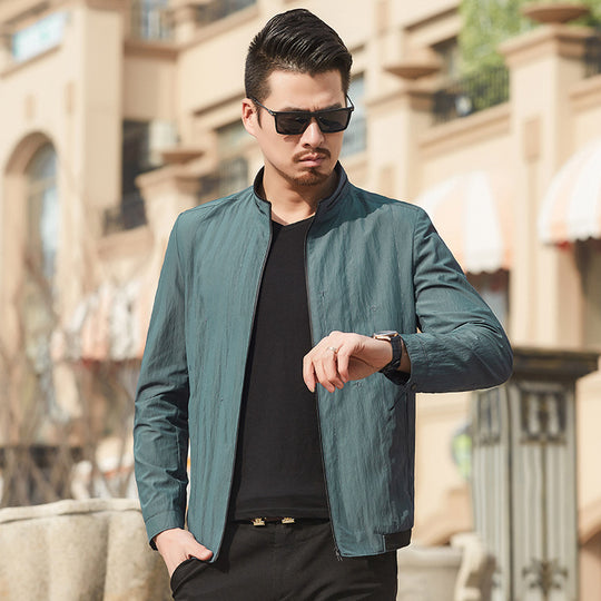 Herren Ultraleichte Travel-Übergangsjacke mit Stehkragen und knitterarmem Performance-GewShop Norye Shop Nory