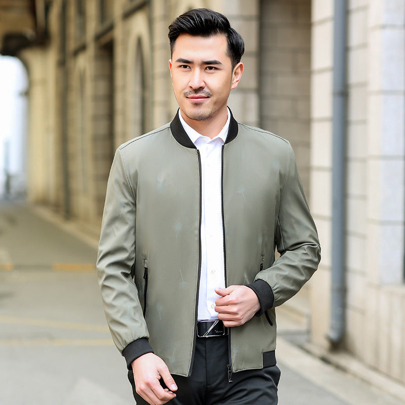 Herren Leichte wasserabweisende Bomberjacke mit Reißverschlusstaschen und Rippbündchen Shop Nory