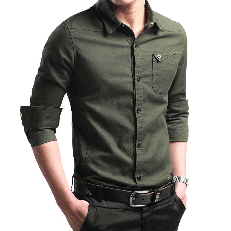 Herren Slim-Fit Business-Hemd mit Kentkragen und aufgesetzter Brusttasche Shop Nory