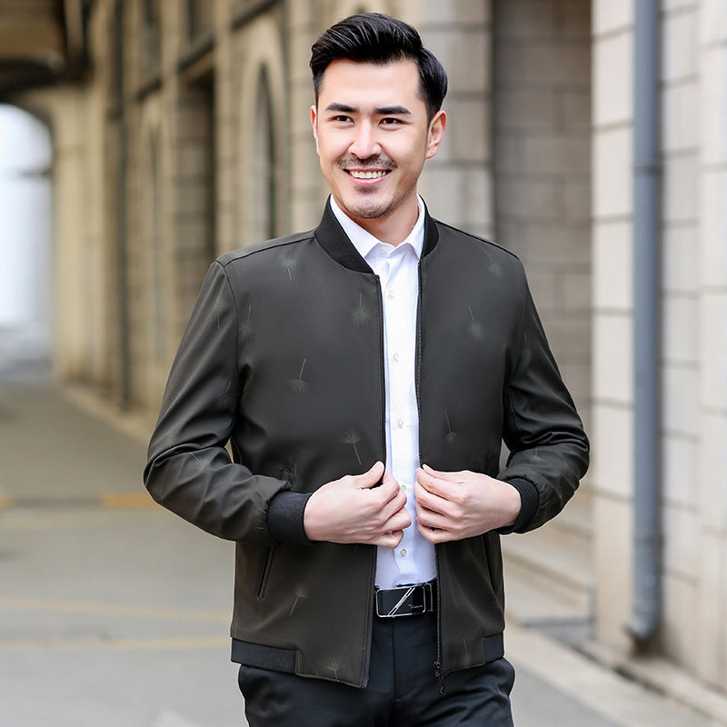 Herren Leichte wasserabweisende Bomberjacke mit Reißverschlusstaschen und Rippbündchen Shop Nory