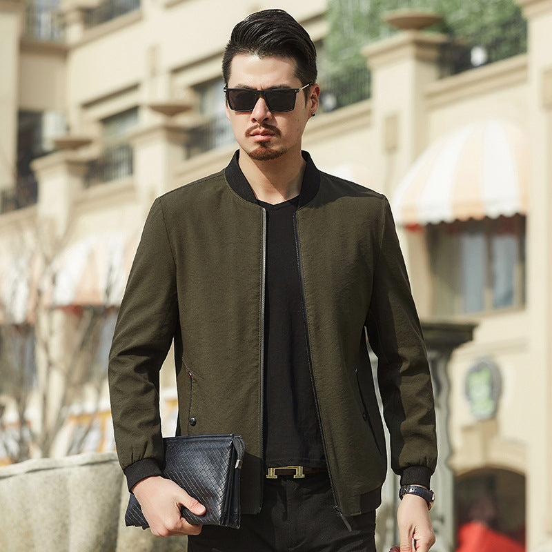 Herren Leichte Bomberjacke im Minimalstil mit Reißverschluss Shop Nory