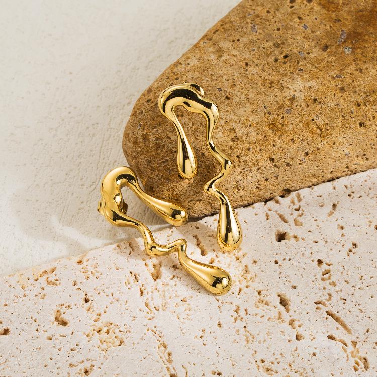 Ohrringe "Tea" Tropfen Design in Edelstahl - 14k vergoldet | Shop Nory
