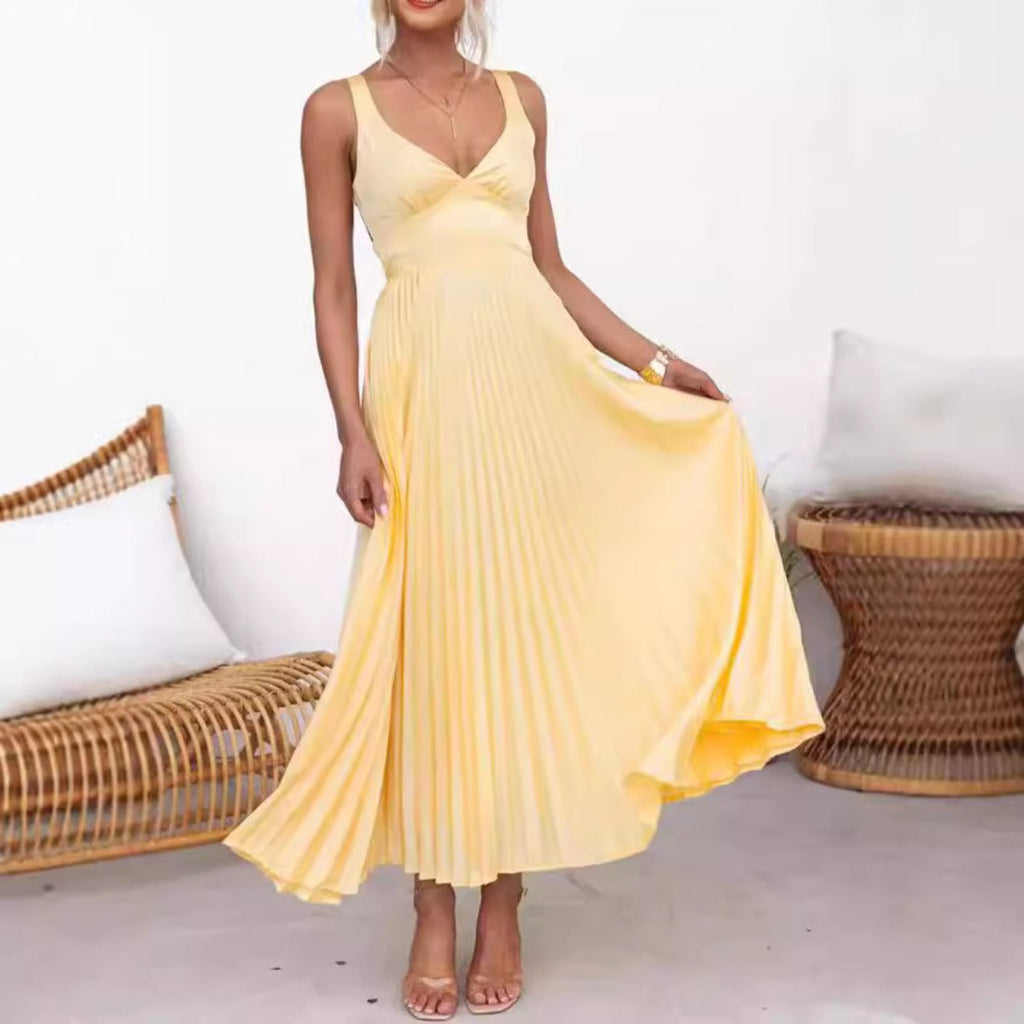 Shopnory | Kleid aus Satin mit Hosenträgern