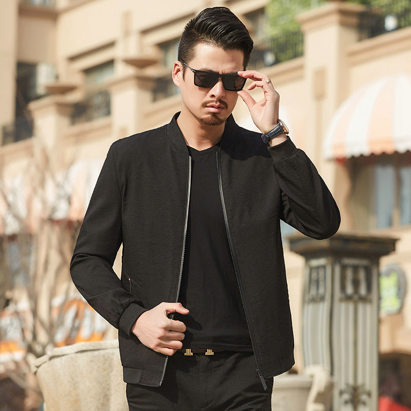 Herren Leichte Bomberjacke im Minimalstil mit Reißverschluss Shop Nory