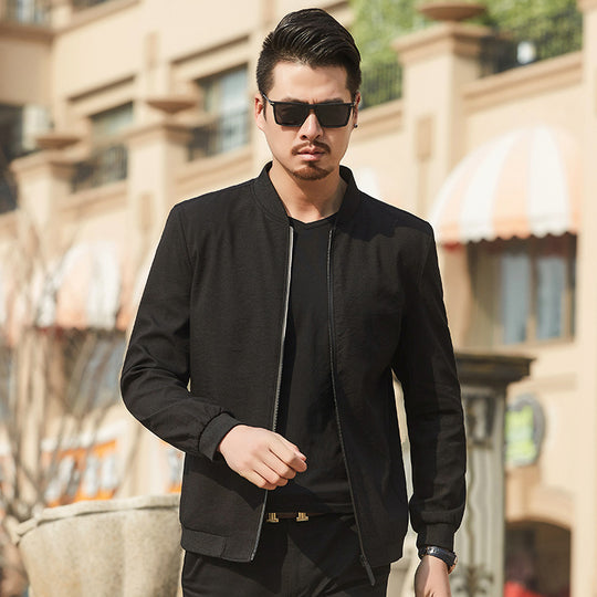 Herren Leichte Bomberjacke im Minimalstil mit Reißverschluss Shop Nory