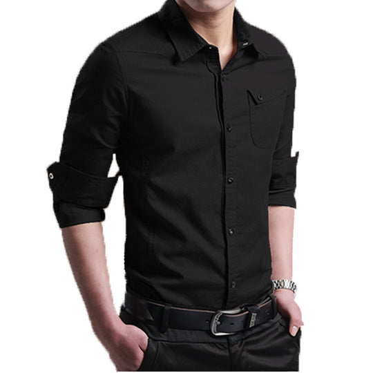 Herren Slim-Fit Business-Hemd mit Kentkragen und aufgesetzter Brusttasche Shop Nory